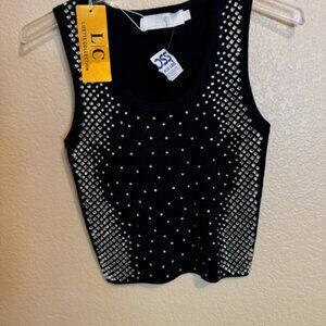 Black evening sweater with rhinestone embellisment!